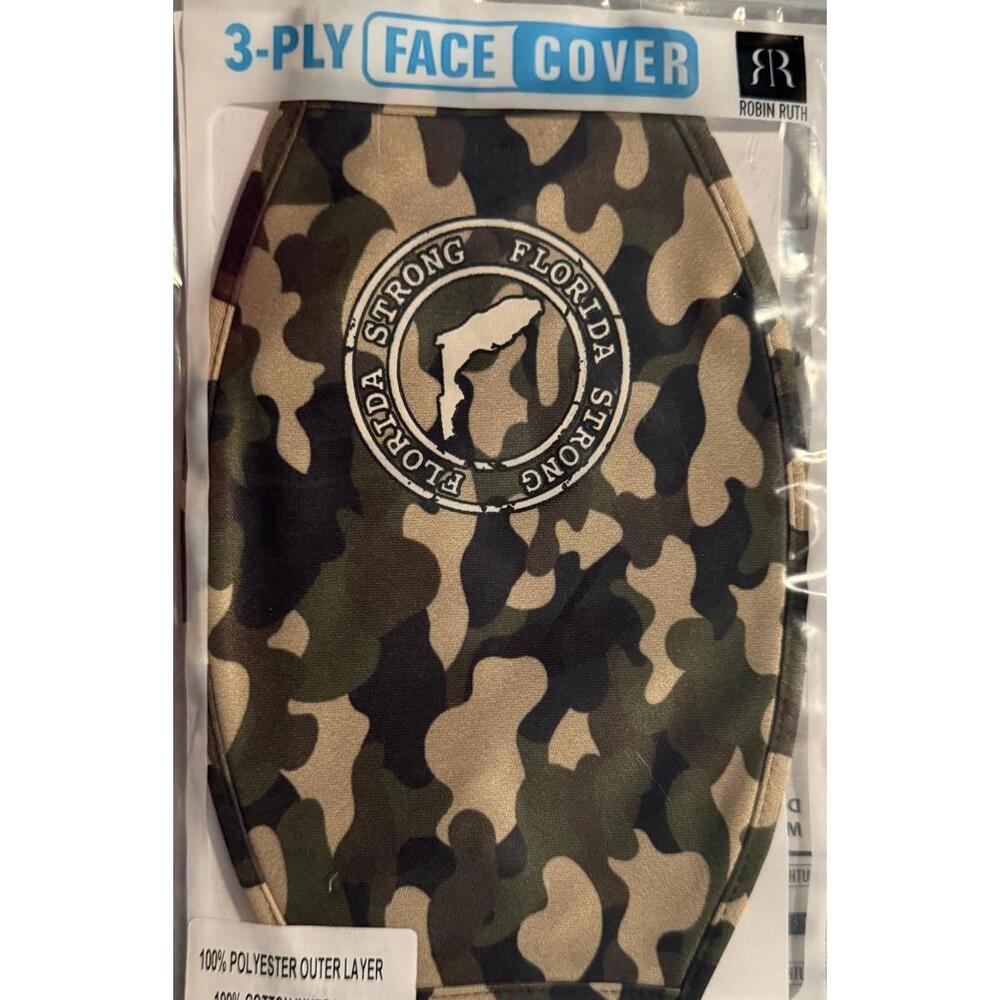 Robin Ruth Florida Strong Camouflage 3 Ply Face Cover Mask Reusable Adult
